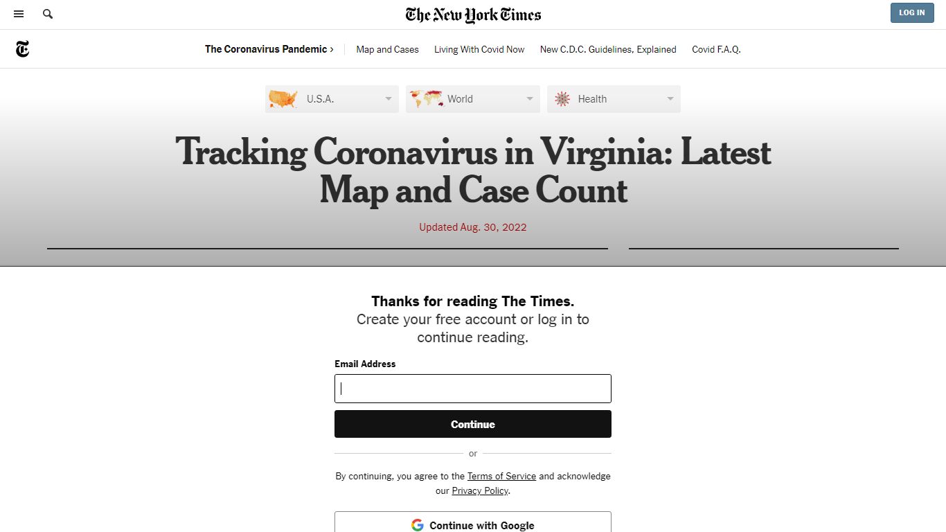 Virginia Coronavirus Map and Case Count - The New York Times